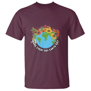 Earth Day T Shirt Make Everyday Green Planet TS02 Maroon Printyourwear