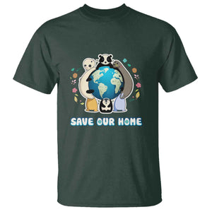Earth Day T Shirt Wildlife Save Our Home Animals TS02 Dark Forest Green Printyourwear