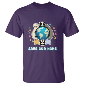 Earth Day T Shirt Wildlife Save Our Home Animals TS02 Purple Printyourwear