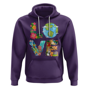 Love Earth Hoodie Mother Go Planet Ocean Wildlife Protection TS02 Purple Printyourwear
