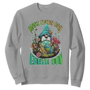 Gnome Earth Day Sweatshirt Make Everyday Earth Day Green Planet TS02 Sport Gray Printyourwear