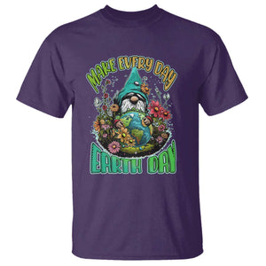 Gnome Earth Day T Shirt Make Everyday Earth Day Green Planet TS02 Purple Printyourwear