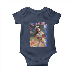 Hit The Dang Ball Funny Doll Baseball Graphic Baby Onesie Sassy Sports Fan Gift TS02 Navy Print Your Wear