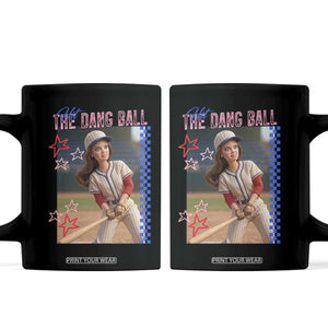 Hit The Dang Ball Funny Doll Baseball Graphic Coffee Mug Sassy Sports Fan Gift TS02 Black Print Your Wear