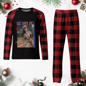 Hit The Dang Ball Funny Doll Baseball Graphic Plaid Pajama Set Sassy Sports Fan Gift TS02 Buffalo Plaid Print Your Wear