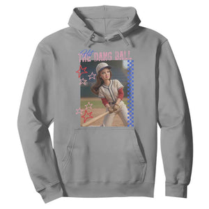 Hit The Dang Ball Funny Doll Baseball Graphic Hoodie Sassy Sports Fan Gift TS02 Sport Gray Print Your Wear