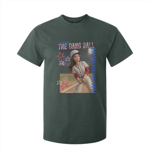 Hit The Dang Ball Funny Doll Baseball Graphic T Shirt For Kid Sassy Sports Fan Gift TS02 Dark Forest Green Print Your Wear