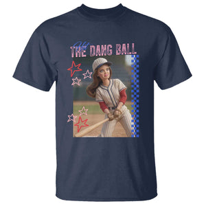 Hit The Dang Ball Funny Doll Baseball Graphic T Shirt Sassy Sports Fan Gift TS02 Navy Print Your Wear