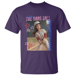 Hit The Dang Ball Funny Doll Baseball Graphic T Shirt Sassy Sports Fan Gift TS02 Purple Print Your Wear