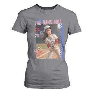 Hit The Dang Ball Funny Doll Baseball Graphic T Shirt For Women Sassy Sports Fan Gift TS02 Charcoal Print Your Wear
