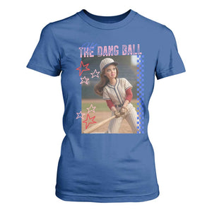 Hit The Dang Ball Funny Doll Baseball Graphic T Shirt For Women Sassy Sports Fan Gift TS02 Royal Blue Print Your Wear