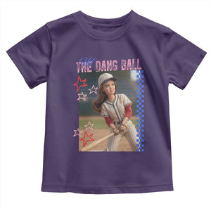 Hit The Dang Ball Funny Doll Baseball Graphic Toddler T Shirt Sassy Sports Fan Gift TS02 Purple Print Your Wear