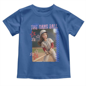 Hit The Dang Ball Funny Doll Baseball Graphic Toddler T Shirt Sassy Sports Fan Gift TS02 Royal Blue Print Your Wear
