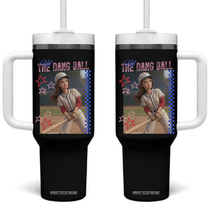 Hit The Dang Ball Funny Doll Baseball Graphic Tumbler With Handle Sassy Sports Fan Gift TS02 One Size: 40 oz Black Print Your Wear