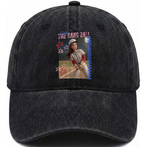Hit The Dang Ball Funny Doll Baseball Graphic Washed Cotton Baseball Cap Sassy Sports Fan Gift TS02 Print Your Wear