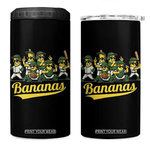 Cool Bananas Squad Playing Baseball Graphic 4 in 1 Can Cooler Tumbler for Sports Fans Entertainment TS02 One Size: 16 oz Black Print Your Wear