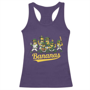 Cool Bananas Squad Playing Baseball Graphic Racerback Tank Top for Sports Fans Entertainment TS02 Purple Print Your Wear