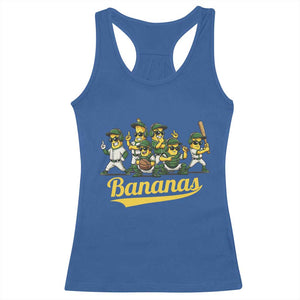 Cool Bananas Squad Playing Baseball Graphic Racerback Tank Top for Sports Fans Entertainment TS02 Royal Blue Print Your Wear