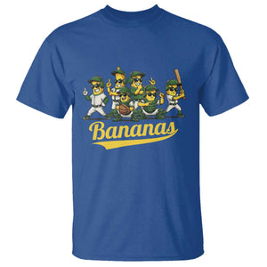 Cool Bananas Squad Playing Baseball Graphic T Shirt for Sports Fans Entertainment TS02 Royal Blue Print Your Wear