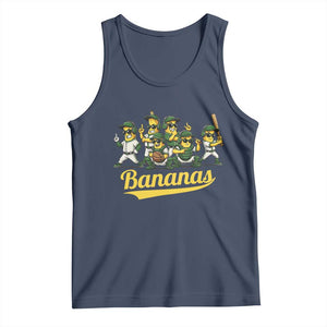 Cool Bananas Squad Playing Baseball Graphic Tank Top for Sports Fans Entertainment TS02 Navy Print Your Wear