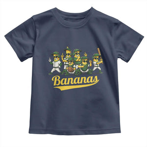 Cool Bananas Squad Playing Baseball Graphic Toddler T Shirt for Sports Fans Entertainment TS02 Navy Print Your Wear
