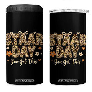 Groovy Leopard STAAR Day 4 in 1 Can Cooler Tumbler You Got This Motivational Teacher Sayings TS02 One Size: 16 oz Black Print Your Wear