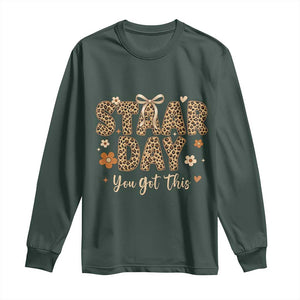 Groovy Leopard STAAR Day Long Sleeve Shirt You Got This Motivational Teacher Sayings TS02 Dark Forest Green Print Your Wear
