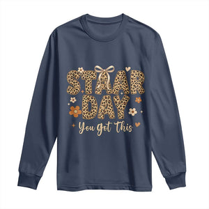 Groovy Leopard STAAR Day Long Sleeve Shirt You Got This Motivational Teacher Sayings TS02 Navy Print Your Wear
