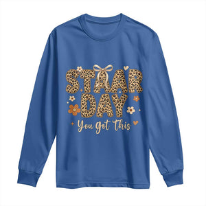Groovy Leopard STAAR Day Long Sleeve Shirt You Got This Motivational Teacher Sayings TS02 Royal Blue Print Your Wear