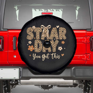 Groovy Leopard STAAR Day Spare Tire Cover You Got This Motivational Teacher Sayings TS02 Black Print Your Wear