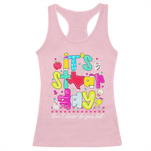 Groovy Texas STAAR Day Racerback Tank Top Don't Stress Do Your Best Teacher Student Motivation TS02 Light Pink Print Your Wear
