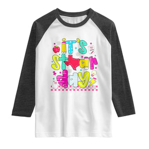 Groovy Texas STAAR Day Raglan Shirt Don't Stress Do Your Best Teacher Student Motivation TS02 White Heather Charcoal Print Your Wear