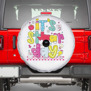 Groovy Texas STAAR Day Spare Tire Cover Don't Stress Do Your Best Teacher Student Motivation TS02 White Print Your Wear