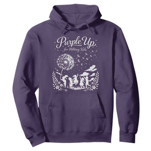 Purple Up For Military Kids Dandelion Inspirational Hoodie Month of the Military Child Awareness Brat Support TS02 Purple Print Your Wear