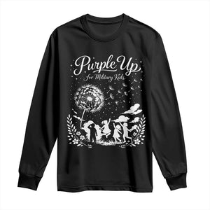 Purple Up For Military Kids Dandelion Inspirational Long Sleeve Shirt Month of the Military Child Awareness Brat Support TS02 Black Print Your Wear