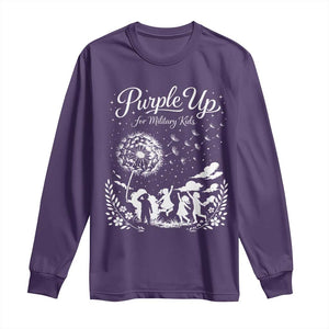 Purple Up For Military Kids Dandelion Inspirational Long Sleeve Shirt Month of the Military Child Awareness Brat Support TS02 Purple Print Your Wear
