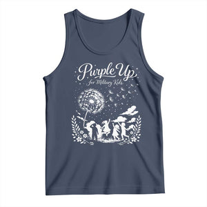 Purple Up For Military Kids Dandelion Inspirational Tank Top Month of the Military Child Awareness Brat Support TS02 Navy Print Your Wear