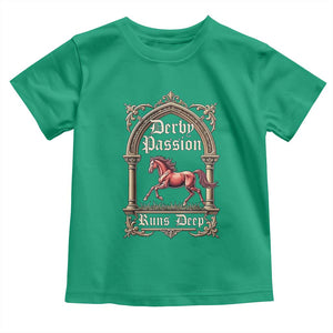 Derby Passion Runs Deep Elegant Horse Racing Toddler T Shirt Vintage Gothic Arch Equestrian Thoroughbred Lover TS02 Irish Green Print Your Wear
