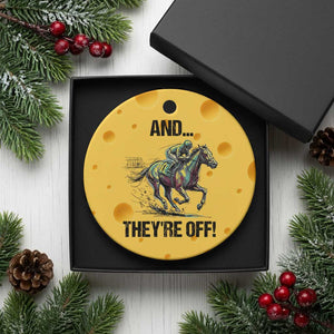 And They’re Off Colorful Horse Racing Sketch Ceramic Ornament Jockey and Thoroughbred Sprinting Race Day TS02 1pc Yellow Cheese Print Your Wear