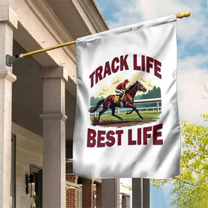 Track Life Best Life Horse Racing Enthusiast Garden Flag Retro Jockey and Racehorse Trackside Southern Equestrian TS02 Print Your Wear