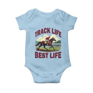 Track Life Best Life Horse Racing Enthusiast Baby Onesie Retro Jockey and Racehorse Trackside Southern Equestrian TS02 Light Blue Print Your Wear