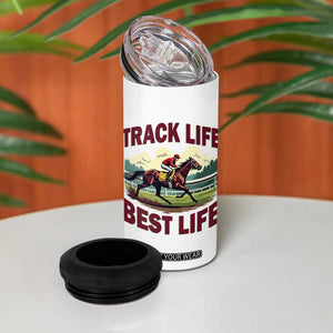 Track Life Best Life Horse Racing Enthusiast 4 in 1 Can Cooler Tumbler Retro Jockey and Racehorse Trackside Southern Equestrian TS02 Print Your Wear