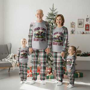 Track Life Best Life Horse Racing Enthusiast Plaid Pajama Set Retro Jockey and Racehorse Trackside Southern Equestrian TS02 Christmas Plaid Print Your Wear