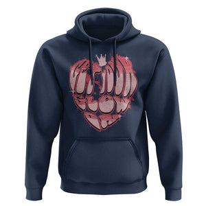 Retro 70s 80s Hoodie Get Your Glow On GLow Party Retro 70s 80s Graffiti Heart Shape TS02 Navy Print Your Wear