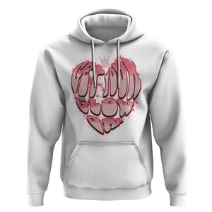 Retro 70s 80s Hoodie Get Your Glow On GLow Party Retro 70s 80s Graffiti Heart Shape TS02 White Print Your Wear
