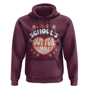 Summer Break Hoodie Retro Last Day of School's Out For Summer Teacher Boys Girls TS02 Maroon Print Your Wear