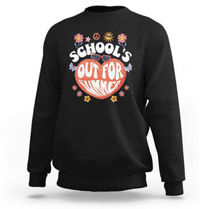 Summer Break Sweatshirt Retro Last Day of School's Out For Summer Teacher Boys Girls TS02 Black Print Your Wear