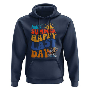 Summer Break Hoodie Happy Last Day of School Teacher Student Hello Summer TS02 Navy Print Your Wear