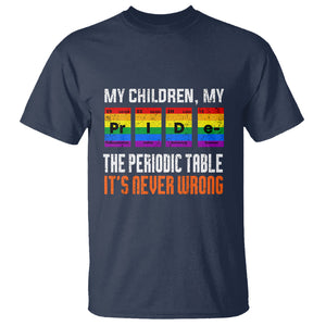 LGBT Mom Pride T Shirt My Children My Pride Vintage Periodic Table LGBT Flag TS02 Navy Printyourwear
