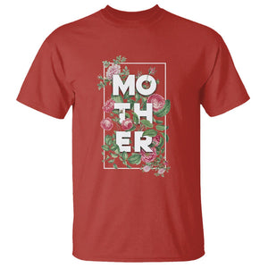 Floral Mom T Shirt Mother Flowers Carnations Mother's Day Gifts TS02 Red Printyourwear
